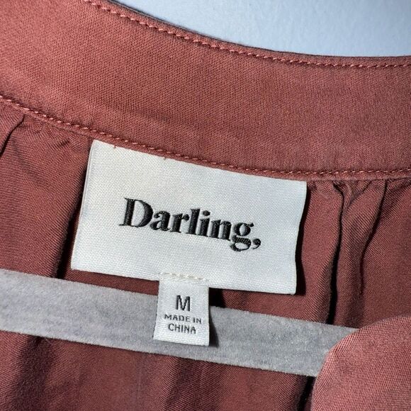 Darling Society Button Down Flowy Blouse In sable Size Medium EUC - Picture 9 of 12